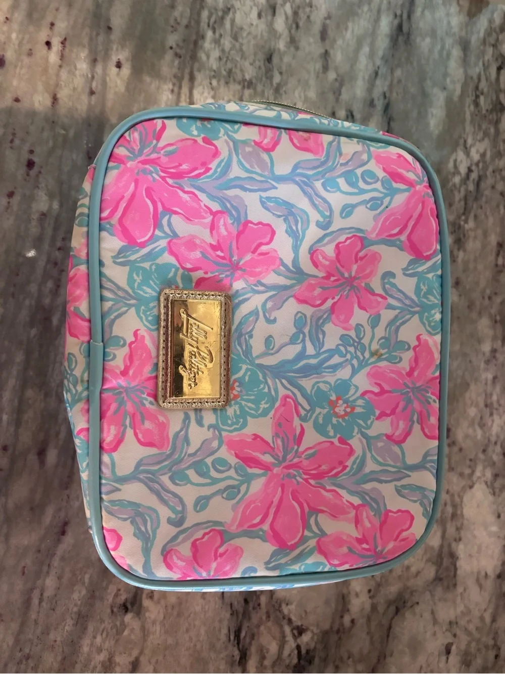 Lilly Pulitzer Pink & Aqua Floral lunch box